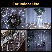 זול מופעל באמצעות אנרגיה סולארית-4m 96leds חיצוני סולארי קרח בר מחרוזת אור חצר מרזבים מרפסת גדר מדרגות חג המולד חתונה אווירה חגיגית מחרוזת אור דקורטיבית