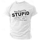 Χαμηλού Κόστους Σαρκαστικό Χιούμορ T-shirts-Ανδρική T-Shirt Γραφικών "Δε Μπορείς Να Διορθώσεις ΤΗΝ ΗΛΙΘΙΟΤΗΤΑ ΟΥΤΕ Με Ταινία" Αστεία Σαρκαστική Λογοπαίγνιο Μικρού Μανικιού T-Shirt