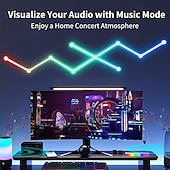 Недорогие Умный ночной свет-RGB светодиодные умные светильники игровые линии света Bluetooth приложение музыкальная синхронизация домашнего стенового креативного освещения световые панели с 24-кнопочным RF пультом управления