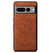 זול תיק טלפון אחר-טלפון מגן עבור Pixel 9 Pro Pixel 9 Pro XL Pixel 8 Pro Pixel 8 Pixel 7 Pixel 7 Pro Pixel 6 Pixel 6 Pro כיסוי אחורי עם מעמד ניתן לניתוק מגנטי רטרו TPU PC עור PU