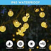 economico Striscie luci ad energia solare-10m Fili luminosi 100 LED Bianco caldo Bianco Multicolore Luci di stringa creative Feste All&#039;aperto Impermeabile Ad energia solare
