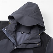 abordables Softshell, polares y chaquetas de montaña-Hombre La chaqueta con capucha Chaqueta Softshell Chaqueta para senderismo Al aire libre Bloque de color Resistente al Viento Resistente al Agua Chaqueta cortavientos Viaje Negro Azul Beige Gris