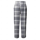 billiga Smal-Herr Rutig Kostymbyxor Medium Midja Business Casual Formell Vardag Dragkedja Ficka Sommar Vår Höst 3D-tryck Svart Grå