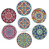cheap Stress Relievers-6Pcs Diamond Art Painting Coaster Kit DIY Crafts Kit with Holder Non Slip Coaster Art Supplies for Adults Women Ideal Christmas Gift