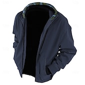 economico felpe con cappuccio da uomo di base-Per uomo Giacca con cappuccio Felpa con cappuccio e zip Felpa con cappuccio invecchiata Blu marino Grigio scuro Con cappuccio A quadri Collage Color Block Ufficio Sportivo Informale Streetwear