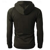 voordelige basic hoodies voor heren-Voor heren Hoodie met rits Hoodie met volledige rits Fleece hoodie Zwart Wijn Leger Groen Marineblauw Khaki Capuchon Effen Rits omhoog Zak Sport &amp; Outdoor Dagelijks Feestdagen Polyester Streetwear