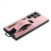 זול מארז סמסונג-טלפון מגן עבור S24 Ultra Plus S23 Ultra Plus S22 Plus Ultra S25 Ultra כיסוי אחורי עם מעמד עם רצועת יד חריץ לכרטיס רטרו TPU PC עור PU