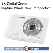 cheap Digital Camera-4K Digital Camera Point and Shoot Photography Travel Selfie Camara 2.4inch Screen Entry-Level Gift Compact Digicam Selfie Mini Retro Cam