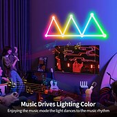 Недорогие Умный ночной свет-RGB светодиодные умные светильники игровые линии света Bluetooth приложение музыкальная синхронизация домашнего стенового креативного освещения световые панели с 24-кнопочным RF пультом управления