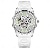 abordables Relojes mecánicos-Reloj de hombre ONOLA lujo moda de alta calidad hueco automático mecánico impermeable reloj de pulsera de silicona