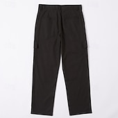 billiga Klassisk-Herr Linne Byxor Långbyxor Sommarbyxor Flera fickor Rakt ben Slät Komfort Andningsfunktion Fullängd Utomhus Dagligen Utekväll Mode Streetwear Svart Vit