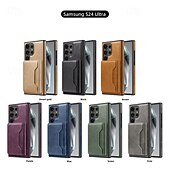 お買い得  サムスン用ケース-電話 ケース 用途 S24 Ultra S24 Plus S24 S23 S23 Ultra S23 Plus S22 S22 プラス ウルトラ S25ウルトラ バックカバー スタンド付き 取り外し可 磁石バックル レトロ風 TPU PUレザー