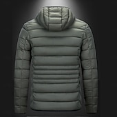 Недорогие Мужские пуховики и парки-Муж. Зимняя куртка Пуховик На подкладке Карман Капюшон Полиэстер Карман на открытом воздухе Свидание На каждый день Обычная Мода На каждый день Сохраняет тепло С защитой от ветра Зима