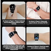 Χαμηλού Κόστους Smartwatch-Αεροσυμπιεστής Αεροθάλλατος Ακριβής Δοκιμή Πίεσης Αίματος ECG ηλεκτροκαρδιογράφημα Παρακολούθηση Θερμοκρασίας Πεδόμετρο Συμβατό με Ασύρματη κλήση Android iOS Γυναίκες Άνδρες Μακράς Αναμονής