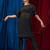 abordables Ropa de baile latino-Baile Latino Vestido Encaje Mujer Rendimiento Ropa Cotidiana Media Manga Hilo Elástico