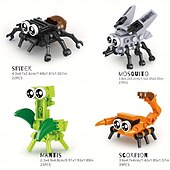 abordables Jouets de construction-Blocs de construction d&#039;insectes modèle d&#039;insecte différents petits insectes blocs de construction abeille coccinelle luciole libellule araignée jouet pour garçon/fille jouets pour enfants cadeaux