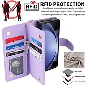 economico Cover Samsung-telefono Custodia Per Piegatura a Z 7 Z Fold 6 Z Fold 5 Z Fold 4 Z Fold 3 Copertura Posteriore con Supporto Con Cinturino da Polso Slot per Carte Retrò TPU Pelle PU