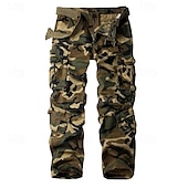baratos Partes inferiores-Homens Calças Outdoor Calça Cargo Calças de Trilha Militar Côr Camuflagem Ao ar livre Normal Prova-de-Água Respirável Secagem Rápida Calças Preto Verde Tropa Algodão Caça Alpinismo Campismo