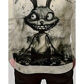 billiga Pojkens 3D-djur-Pojkar 3D Grafisk Kanin Huvtröja Långärmad Vår Höst Mode Streetwear Barn 4-12 år Huva Utomhus Ledigt Dagligen Normal