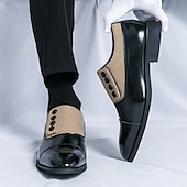tanie Półformalny-męskie, vintage, formalne buty typu oxford – dwukolorowa sztuczna skóra i zamszowe guziki, idealne na spotkania biznesowe i specjalne okazje
