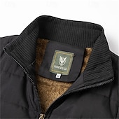 levne Gilety-Pánské Puffer Vesta Denní Na běžné nošení Podzim zima Kapsy Polyester Zahřívací Pevná barva Zip Stojáček Běžný Černá Tmavě námořnická Vodní modrá Khaki Vesta