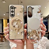 رخيصةأون جراب سامسونج-هاتف غطاء من أجل زي فولد 6 Z Fold 5 Z Fold 4 غطاء خلفي مع حامل مغناطيس دعم الشحن اللاسلكي مكتب  /  الأعمال TPU الكمبيوتر الشخصي