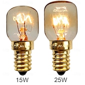 abordables Ampoules incandescentes-Ampoule de four à culot E14, ampoule à incandescence à intensité variable 15 W/25 W pour four, micro-ondes, chauffe-cire &amp;lampe à sel 2 pièces