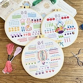 abordables Anti-Stress-Kit de broderie 3 ensembles pour adultes débutants apprenez 33 points différents kits de bricolage comprenant un cerceau à motifs de fleurs estampées fils de couleur outils faciles à suivre