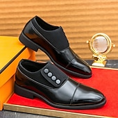 tanie Półformalny-męskie, vintage, formalne buty typu oxford – dwukolorowa sztuczna skóra i zamszowe guziki, idealne na spotkania biznesowe i specjalne okazje