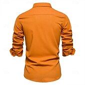 baratos Camisas masculinas de negócios-Homens Saia Camisa casual Tecido Casamento Ao ar livre Azul Manga Longa Aberto para a Lateral Inverno Primavera &amp; Outono Roupa Bolsos