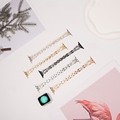 זול להקות Apple Watch-סולו לופ מותאם ל רצועת השעון של Apple Watch 38 מ&quot;מ 40 מ&quot;מ 41 מ&quot;מ 42 מ&quot;מ 44 מ&quot;מ 45 מ&quot;מ 49 מ&quot;מ נשים בלינג יהלום מתכוונן סגסוגת רצועת שעון חלופית ל iwatch Ultra 2 Series 9 8 7 SE 6 5 4 3 2 1