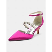 preiswerte Formell-Schwarze Satin-Pumps mit Strassverzierung für Damen – Fesselriemchen, spitze Zehenpartie, elegante Abend- und Hochzeitsschuhe
