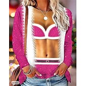 voordelige Grappige kersttrui en hoodies-Kerstmis Kerstman Pullover Grappige kersttrui 3D-afdrukken 3D Kerstmis Grappig Voor Dames Volwassenen Kerstmis Carnaval 3D afdrukken Feest Festival