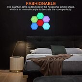 cheap Smart Lights-LED Smart Light Hexagonal LED Remote Control Wall Light, Modular Touch Color DIY Lighting for Bedroom, Bathroom, Living Room, Parties and Holidays 6-10 Piece Set