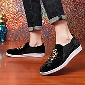 cheap Casual-Men&#039;s Burgundy Velvet Slip-On Loafers with Golden Embroidery and White Sole – Luxurious Casual Shoes for Parties and Events