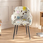 billige Spisestoltrekk-kontorstoltrekk med blomstertrykk stilig og elastisk slitesterk møbelbeskytter for en komfortabel og elegant innredning av arbeidsområdet
