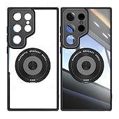 Недорогие Чехлы для Samsung-телефон Кейс для Назначение S24 Ultra S24 Plus S24 S24 ФЭ S23 S23 Ultra S23 Plus S25 Ультра Кейс на заднюю панель со стендом Защита от удара Ретро ТПУ ПК