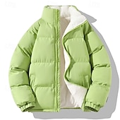 abordables Manteaux &amp; vestes-Homme Doudoune Veste matelassée Poche Polyester Doublure Polaire Usage quotidien Rendez-vous Vacances Normal Mode Décontractées Confortable Chaud Automne hiver Couleur unie / unie Noir Vert Kaki
