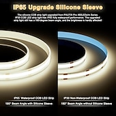 economico Strisce luminose COB-2m 5m 10m Set luci 240 LED COB 15 mm 1Impostare la staffa di montaggio 1 set Bianco caldo Bianco Bianco netto Strisce LED Al Coperto All&#039;aperto Vacanze 220-240 V 110-120 V