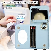 economico Cover Samsung-telefono Custodia Per Capovolgi Z 6 Z Flip 5 Z Flip 4 Z Flip 3 Per retro con cordino Slot per schede Fibbia ad anello Retrò TPU pelle sintetica