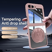 levne Pouzdra pro Samsung-telefon Carcasă Pro Z Flip 7 Z Flip 6 Z Flip 5 Zadní kryt se stojánkem Nárazuvzdorné Retro TPU PC