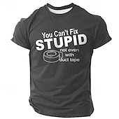 Χαμηλού Κόστους Σαρκαστικό Χιούμορ T-shirts-Ανδρική T-Shirt Γραφικών "Δε Μπορείς Να Διορθώσεις ΤΗΝ ΗΛΙΘΙΟΤΗΤΑ ΟΥΤΕ Με Ταινία" Αστεία Σαρκαστική Λογοπαίγνιο Μικρού Μανικιού T-Shirt