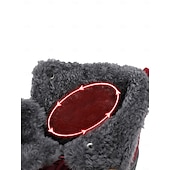tanie Buty śniegu i zimowe-damskie wodoodporne zimowe buty śniegowe - czerwone sznurowane botki z podszewką ze sztucznego futerka, antypoślizgowa podeszwa, idealne na zajęcia na świeżym powietrzu i w chłodne dni