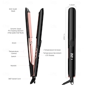 abordables Protección personal-Plancha para el pelo, alisadora y rizadora 2 en 1, calentamiento rápido, alta temperatura ajustable, herramienta de peinado saludable