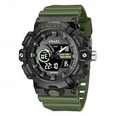 abordables Relojes digitales-Reloj electrónico de cuarzo Smael de nueva moda para hombre, con decoración deportiva y de ocio, luz nocturna, resistente al agua, calendario, pantalla semanal, reloj despertador para hombre