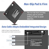 cheap Cables &amp; Adapters-External DVD Drive Blu-ray Drive 7 in 1 Blu Ray Drive USB 3.0 &amp; Type-C DVD/BD Player Blu Ray Burner Writer Portable 3D CD DVD Burner Slim Optical Bluray Drive for Laptop