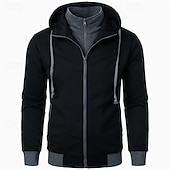 cheap Basic Hoodies-Men&#039;s Hoodie Full Zip Hoodie Tactical Hoodie Black Light Grey Dark Gray Hooded Plain Tactical Sports &amp; Outdoor Daily Streetwear Cool Casual Winter Spring &amp;  Fall Clothing Apparel Hoodies Sweatshirts