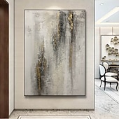 preiswerte Pop-Ölgemälde-handgemaltes Ölgemälde mit Folie, goldenes Ölgemälde, abstrakte graue Gemälde auf Leinwand, handgefertigtes Acrylgemälde mit reichhaltiger Struktur, moderne Wandkunst, handgemaltes Kunstwerk für die