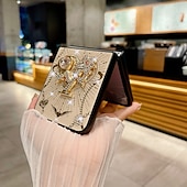 お買い得  サムスン用ケース-電話 ケース 用途 Zフリップ6 Z Flip 5 Z Flip 4 Z Flip 3 バックカバー スタンド付き リストストラップ付き 耐衝撃 レトロ風 TPU PC