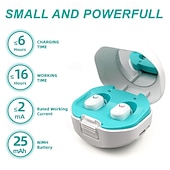 ieftine Protecţie individuală-mini aparate auditive portabile tws compartiment de încărcare aparate auditive invizibile în ureche de rezistență lungă audiphone încărcare magnetică asistată amplificator de sunet pentru o persoană în vârstă
